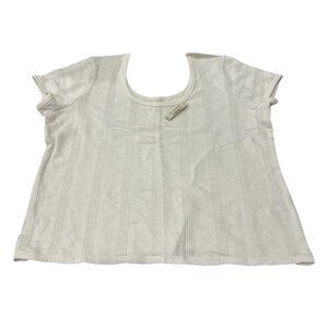 NWT Madewell Cream Lightweight Scoop-Neck Short Sleeve Sweater - Size Large